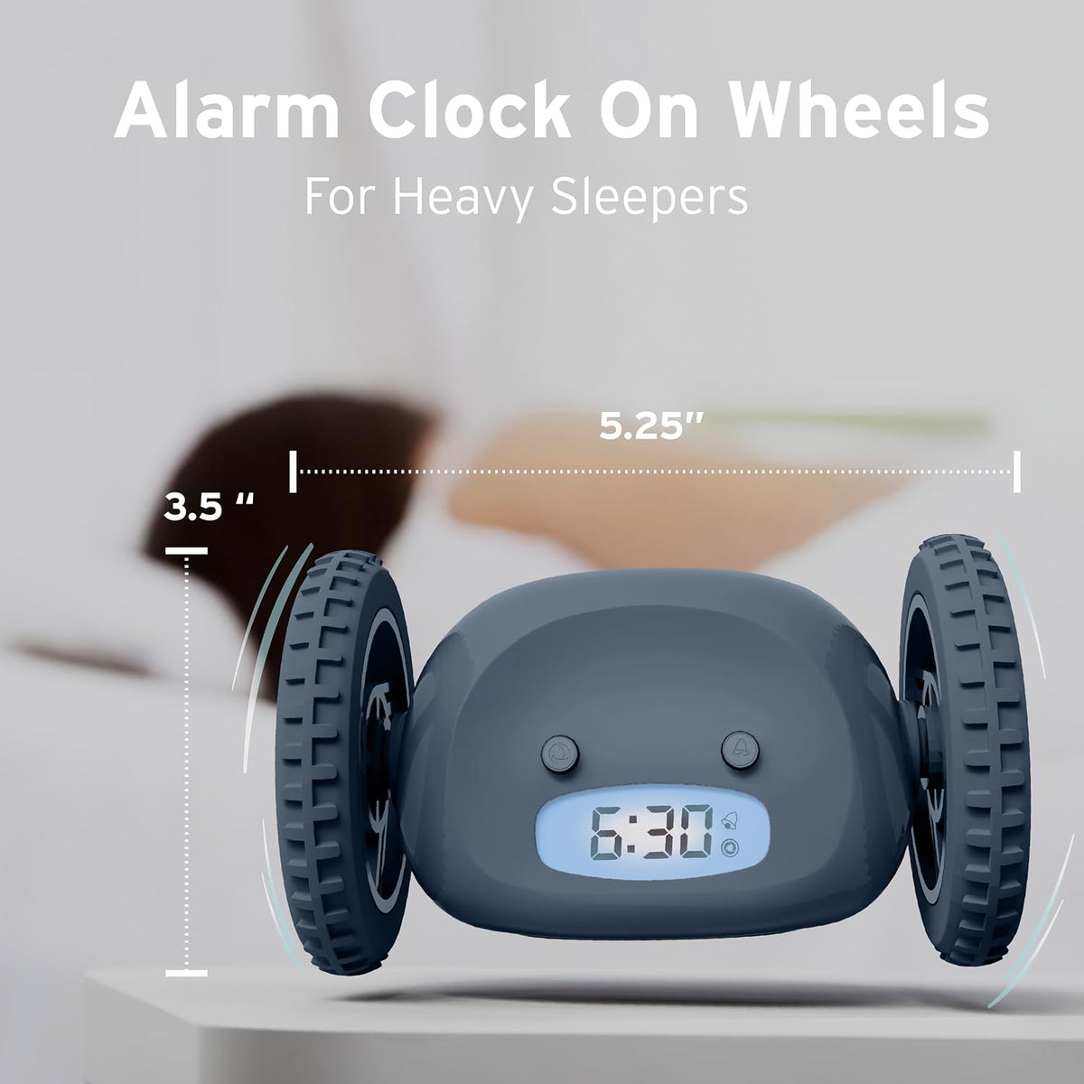 CLOCKY Alarm Clock on Wheels – Loud Rolling Alarm Clock for Heavy Sleepers