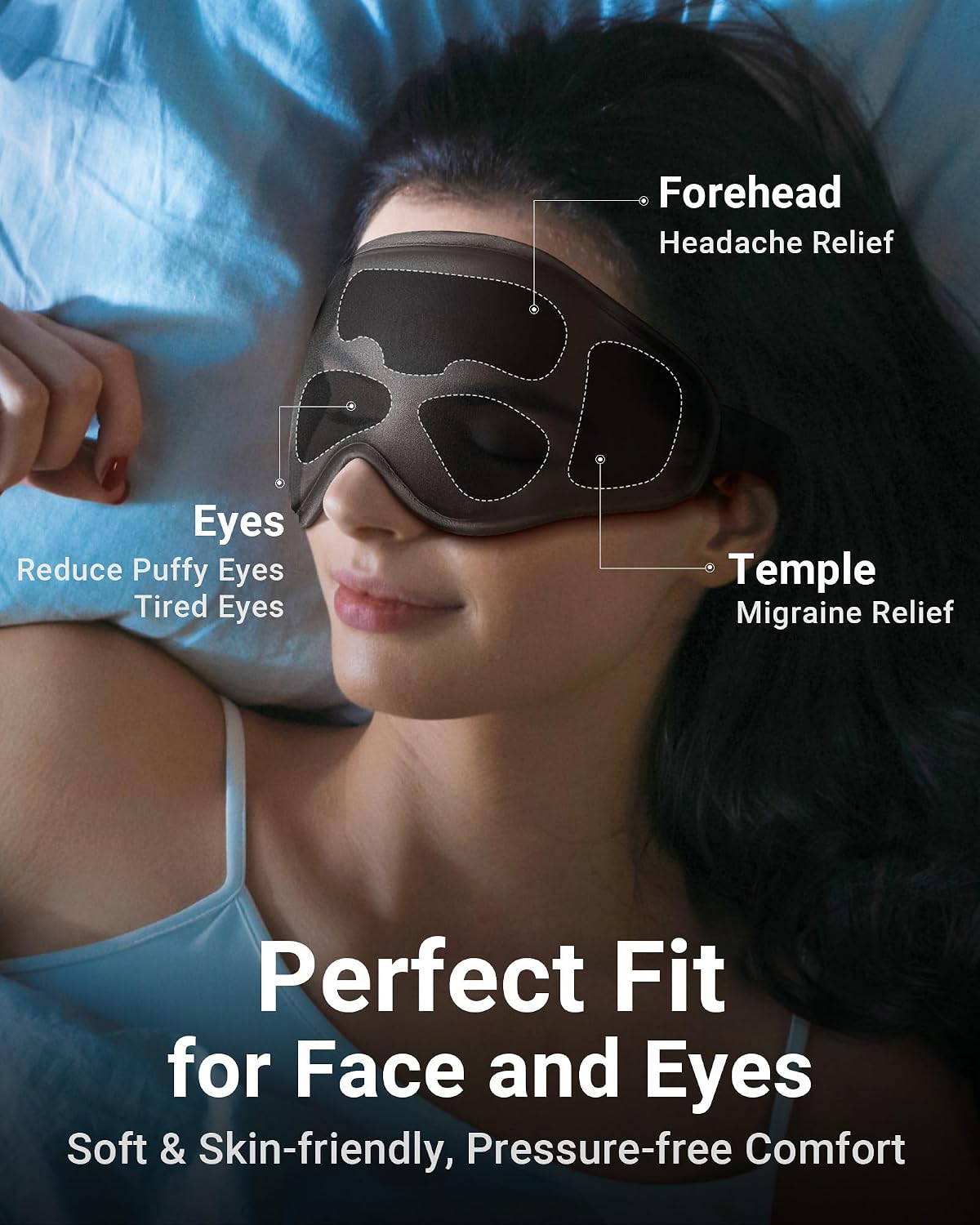 Cooling Eye Mask for Puffy Eyes: Fsa Eligible Items Hsa, Face Ice Eye Pack for Migraine After Surgery Relief - Reusable Cold Compress for Headaches Puffiness - Comfortable Weighted Fit Gel Sleep Mask