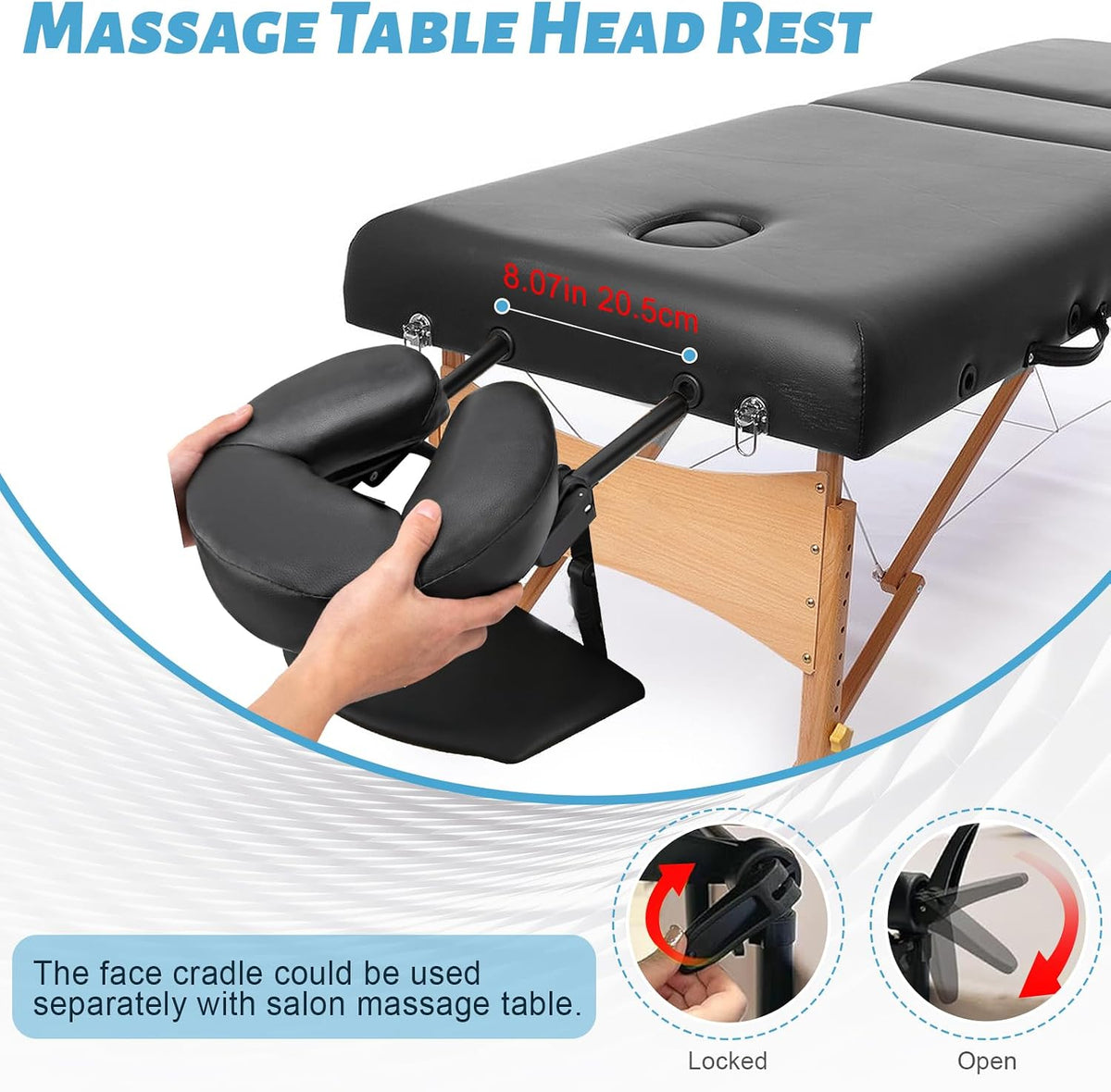 Massage Headrest for Bed, Head Holder & Face Cradle with Face Down Pillow