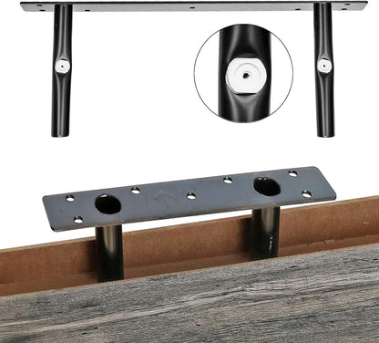 QEEIG Bathroom Shelves Over Toilet - Wall Mounted Floating Shelves Toilet Paper Storage Small Farmhouse Decor Shelf 16 inch Set of 3, Rustic Brown (019-BN3)