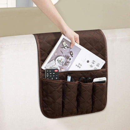 Armchair Caddy for Recliner, Non Slip Sofa Arm Organizer, Sage Green | 5-Pocket Recliner Armrest Organizer, Couch Side Storage Holder for Remotes, Cell Phone, Magazines & Tablets, Machine Washable