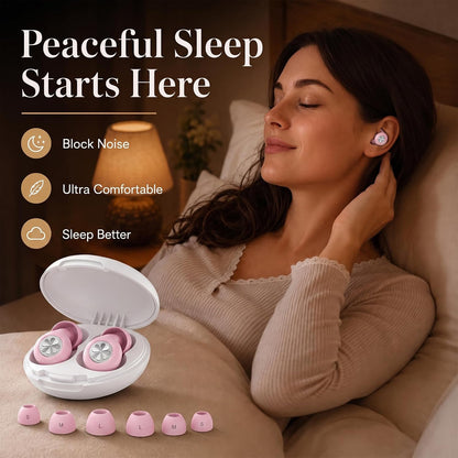 HEKKE 45dB Ear Plugs for Sleeping, Soft Silicone for Side Sleepers, 4 Sizes | Reusable soft silicone with XS/S/M/L sizes for side sleepers, concerts, flights and hotels; carrying case included.