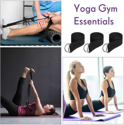 Jerify Yoga Strap for Stretching Bulk 6ft Exercise Stretch Band with Metal D Ring Adjustable Pilates Non Elastic Yoga Belt for Women Men Physical Fitness Gym Workout Dance