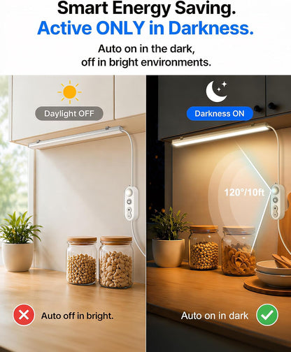 Motion Sensor Dimmable Under Cabinet Lighting, 6000K 12-inch 2 Pack