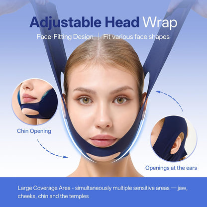 samply Wisdom Teeth Gel Ice Packs, Face Wrap for Jaw & Cheek, Cold Packs | Adjustable wrap cools both cheeks at once. Includes 4 reusable gel packs for dental recovery, swelling and jaw discomfort.