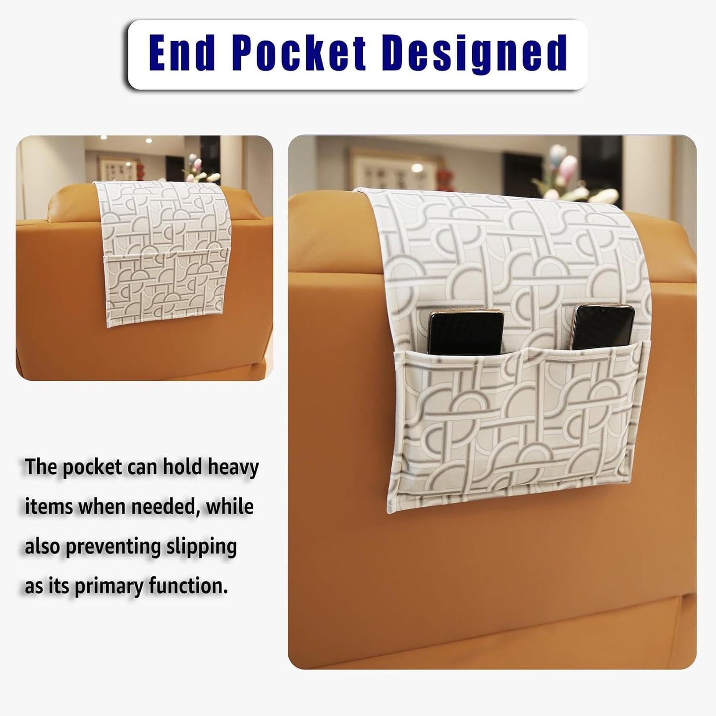 Adjustable Headrest Pillow for Recliners and Armchairs - Non-Slip Velvet Cushion for Neck Support and Pain Relief (Gray)