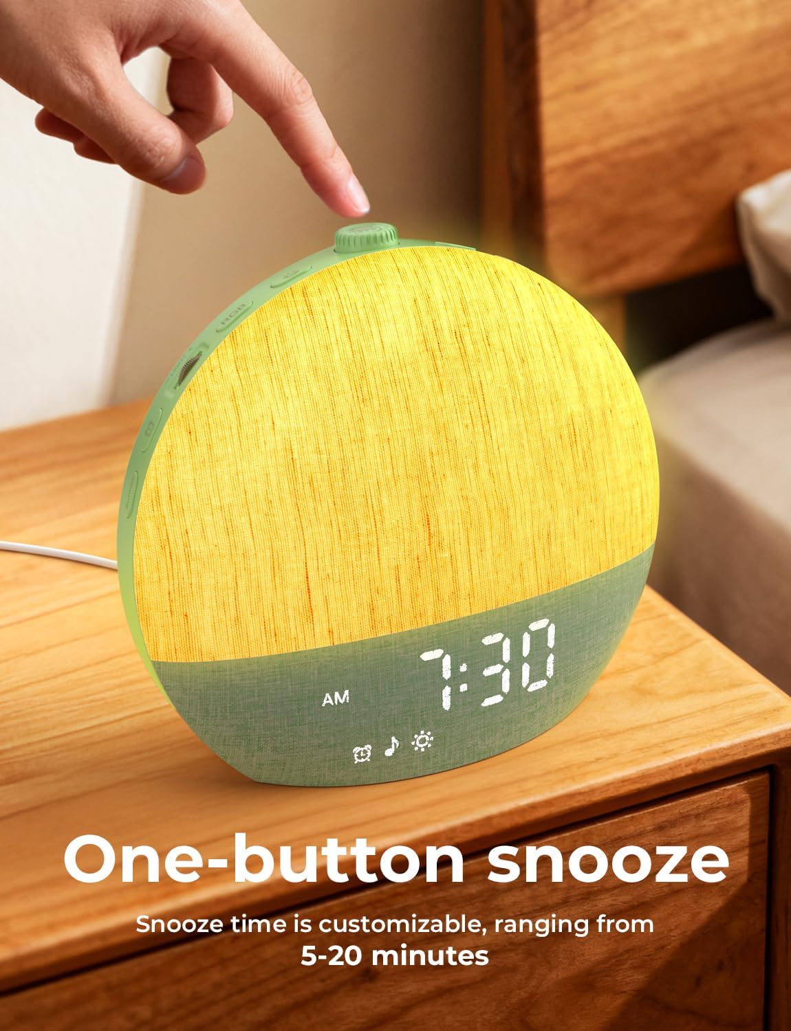 LIORQUE Wake Up Light Sunrise Alarm Clock for Bedrooms with BT Speaker