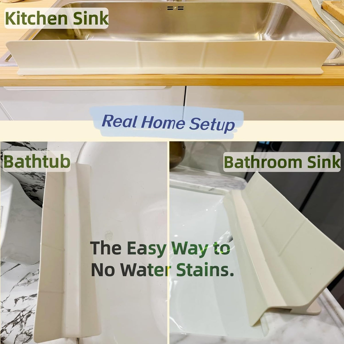 Kitchen Sink Splash Guard 23"/18" Silicone Water Guard with Suction Cups