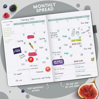 Clever Fox Wellness Planner & Food Journal for Weight Loss, A5 Orange | 5.8"x8.3" nutrition & exercise tracker for women tracking meals, diet & symptom diary, calorie counter notebook, stickers
