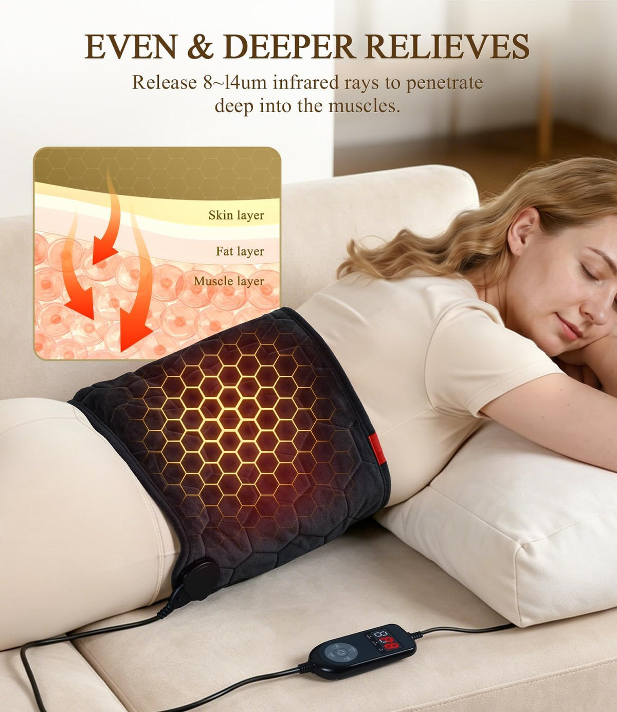 Extra-Hot Heating Pad for Back: Deep Relief Chronic Lower Back Pain