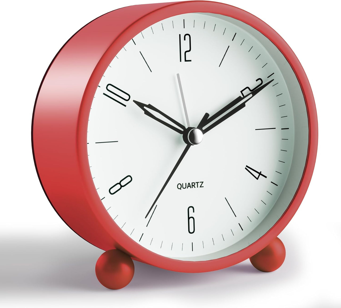 JALL Analog Alarm Clock, 4 inch Super Silent Non Ticking Small Clock with Night Light, Battery Operated, Simple Design, Old Fashioned Style Ideal Decor, for Bedroom, Bedside, Desk, Adult, Gift, Green