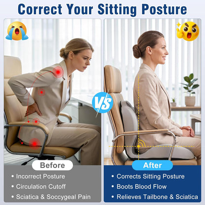 Car Seat Cushion Office Chair Cushion with Lumbar Support Pillow