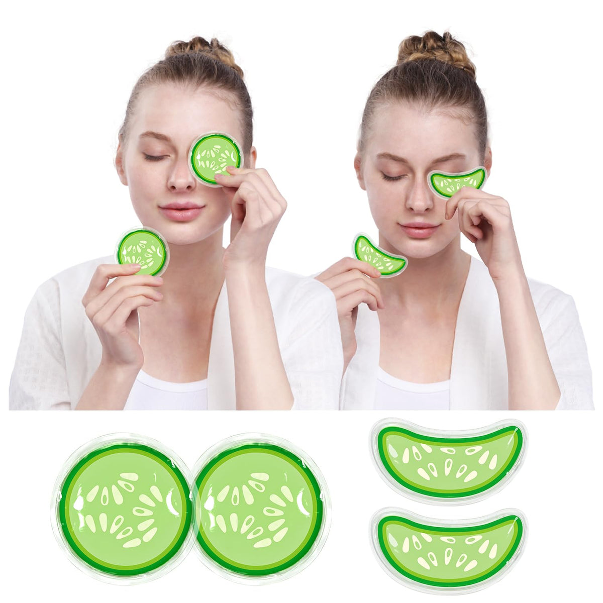 ZNÖCUETÖD Gel Ice Pack Reusable Cooling Eye Pads and Under Eye Patches
