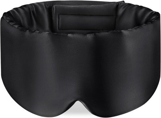 Zenssia 100% Mulberry Silk Sleep Mask Eye Mask for Man and Woman with Adjustable Headband, Full Size Large Sleep Mask & Blindfold for Total Blackout for All Night Sleep, Travel & Nap- Light Plum