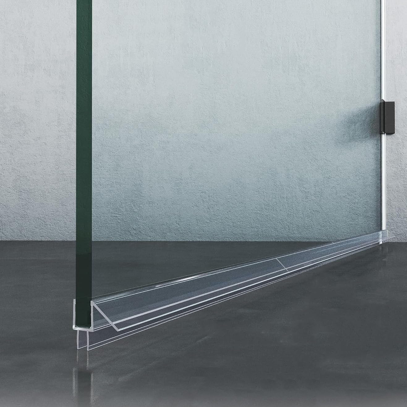 3 PCS Frameless Shower Door Bottom Seal 1/4 Inch Glass (15.75 in x 3),3 Section Segmented Installation Kit,Glass Shower Door Seal Strip Bottom,Weather Stripping Sweep Leak Water Guard