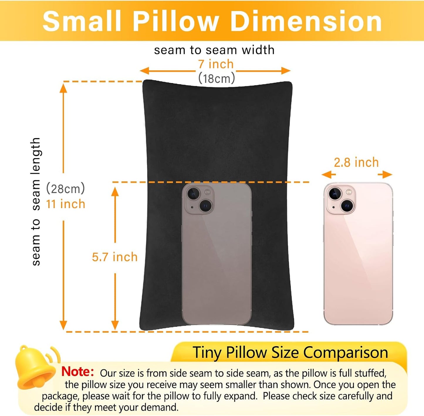 1 MIDDLE ONE 2 Pack Small Pillow, Memory Foam Mini Pillow 11 X 7 Inches for Travel, Sleeping, Nap and Neck, Knee, Lumbar Support, Tiny Cushion for Pet, Dogs (Grey)