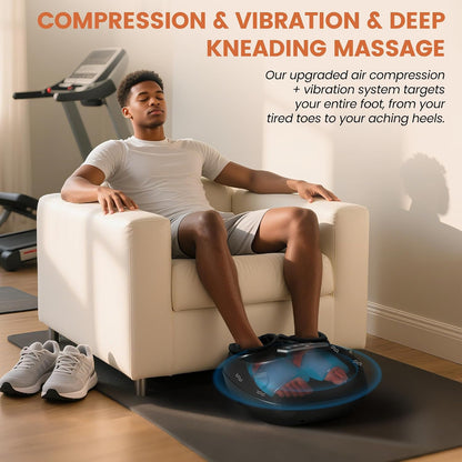 CILI Shiatsu Foot Massager with Heat and Compression, Kneading, Rolling,Electric Feet Massager for Plantar Fasciitis, Neuropathy, Feet Heater, Foot Warmer for Women, Size Up to 14"