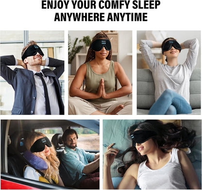 Sleep Headphones,Sleep Mask for Side Sleeper,3D Eye Mask for Sleeping with Stereo Speakers,Bluetooth Headphone,Perfect for Gifts for Women/Men Black