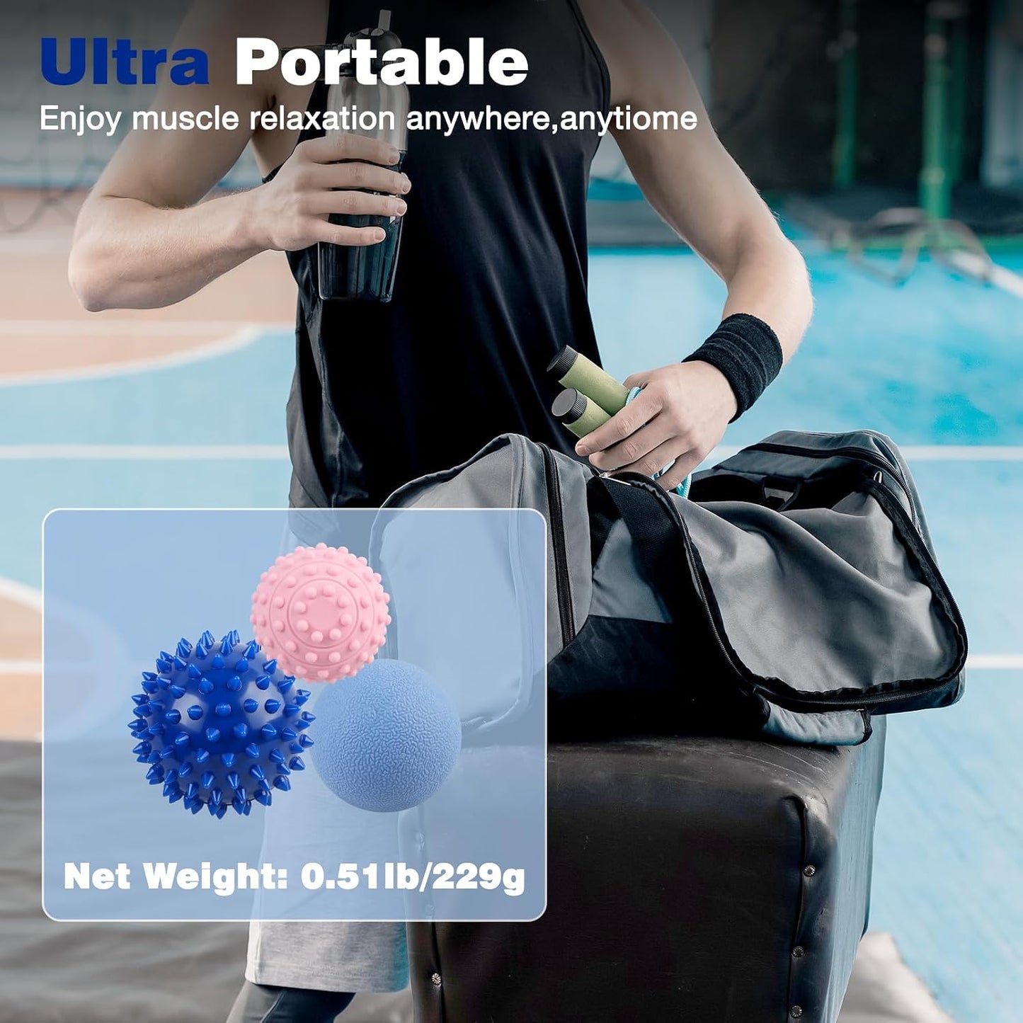 WOVTE Massage Lacrosse Ball Therapy for Sore Muscles Myofascial Release | Shoulders, Neck, Back, Foot, Body, Deep Tissue, Trigger Point, Muscle Knots, Yoga