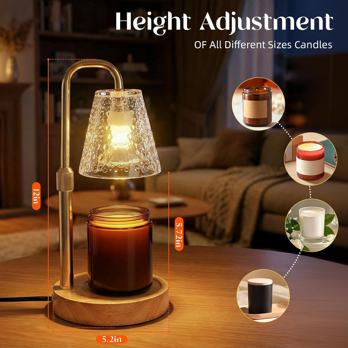 Glimra Candle Warmer Lamp, Candle Warmer Lamp with Timer, Dimmable