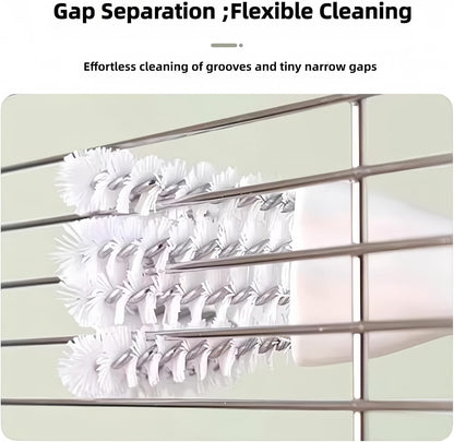 2 Pack Oven, Stove & BBQ Cleaning Brush Set with Scraper Heads, for BBQ Grates, Kitchen Crevices, Oven Racks and Bird Cage Dead Corner Gap Brush