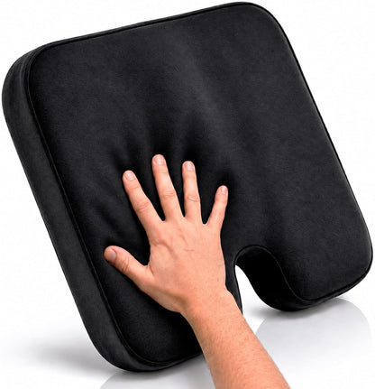 Vive Memory Foam Seat Cushion – Tailbone Pain Relief, Sciatica, Coccyx | Back Support for Office Chair, Car Seat, Wheelchair & Airplane, Water-Resistant Cover, 2-Layer Foam Comfort, Wheelchair