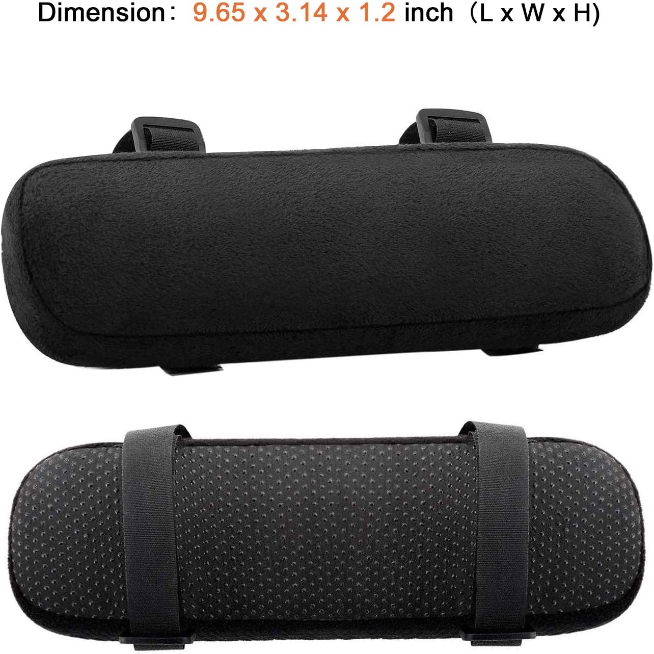 MOSISO Chair Armrest Pads, Home/Office Chair Arm Rest Covers, Black | 2 Pack Memory Foam Comfy Computer Gaming Elbow Cushion, Removable Washable Elbow, Support Forearm Pressure Relief