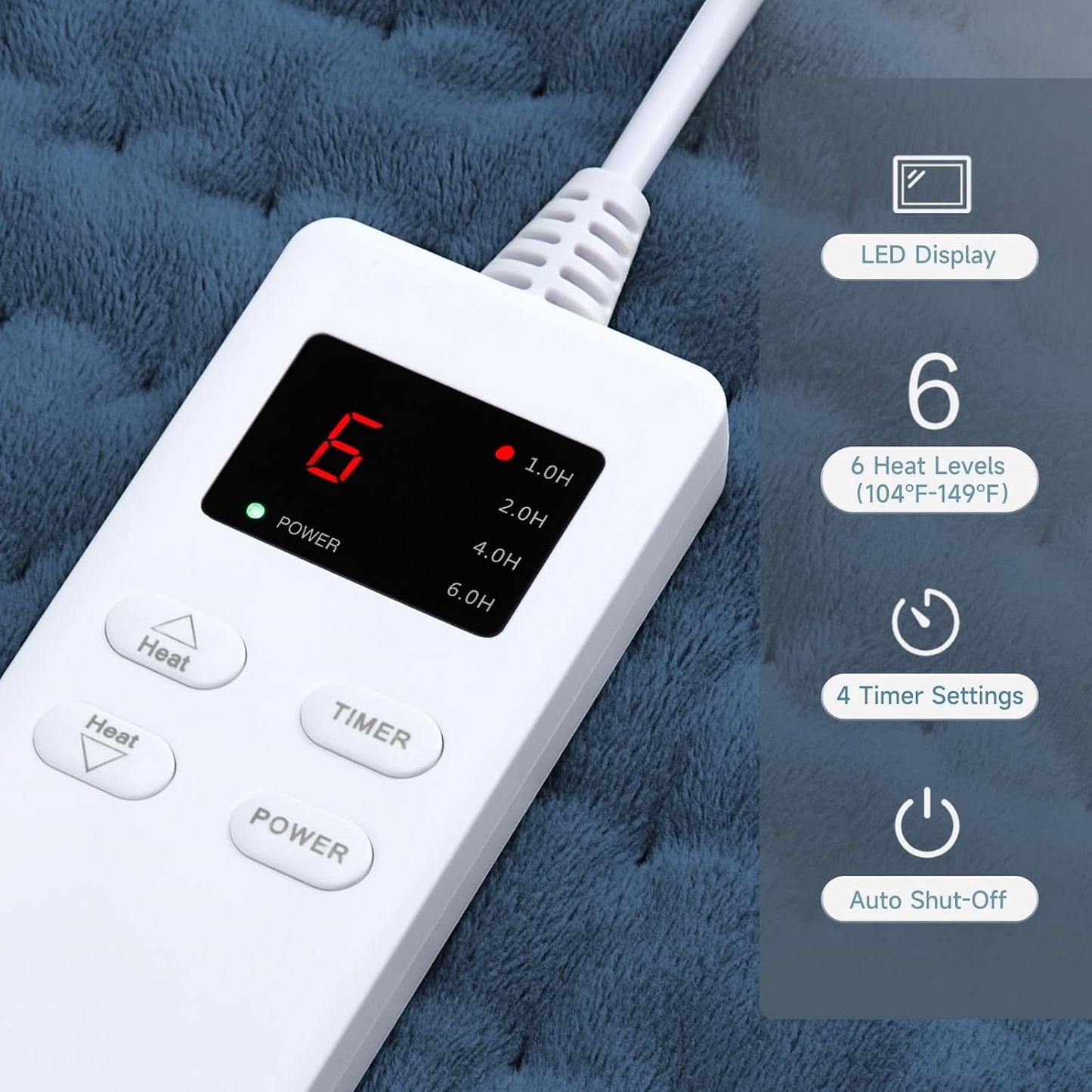 Heating Pad for Back, Neck, and Shoulder Pain Relief, Electric Heat Pad with 6 Heat Levels, Moist Heat Option, Auto Shut-Off, Birthday Christmas Gift for Women Men Mom Dad Grandma, Gift for her