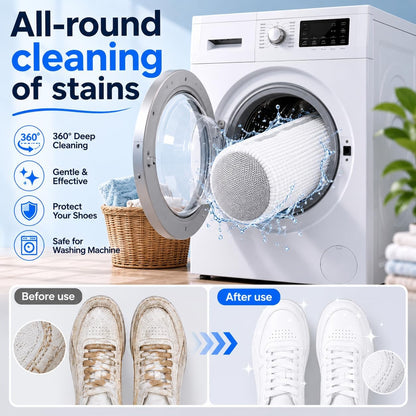 2 Pack Shoe Washing Machine Bag, Laundry Shoe Bag for Washer and Dryer, Reusable Shoe Cleaning Bag for Sneakers and All Shoes Types with Self-Locking Zipper (Yellow)