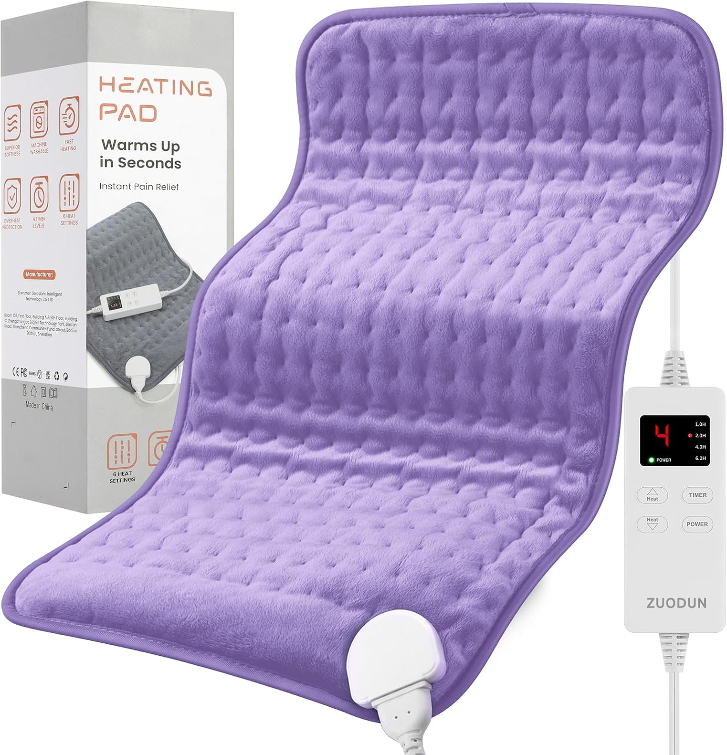 Heating Pad for Back, Neck, and Shoulder Pain Relief, Electric Heat Pad with 6 Heat Levels, Moist Heat Option, Auto Shut-Off, Birthday Christmas Gift for Women Men Mom Dad Grandma, Gift for her