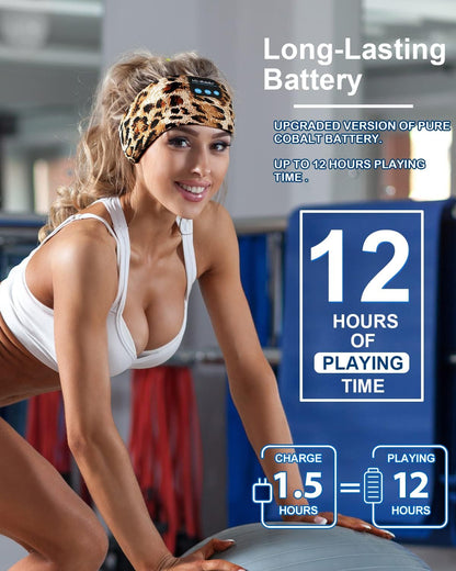 LC-dolida Sleep Headphones Bluetooth Headband Sleeping Wireless Headband Headphones with Thin HD Stereo Speakers Perfect for Side Sleepers, Sport, Yoga, Travel