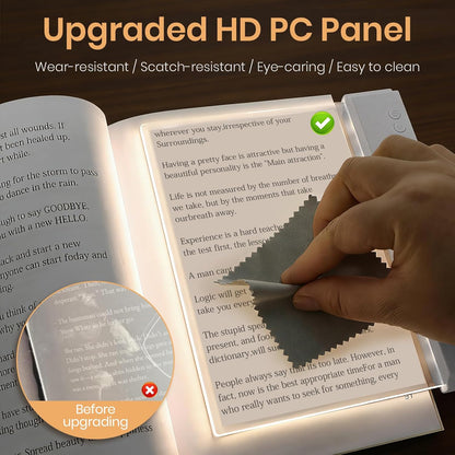 LED Book Light, 3 Color Temps & Stepless Dimming, Night Reading with Timer | 2-In-1 Rechargeable Clear LED Flat Reading Light and Night Light. Perfect for Night Reading and Bookish Gifts(Black)