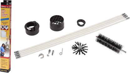 Dryer Vent Duct Cleaning Kit - Gardus RLE202 LintEater Rotary Dryer Vent Cleaner Kit, Removes Lint, Dryer Vent Cleaning System Extends Up to 12’ with 4 Flexible 3' Rods, Air Duct Cleaning Tools