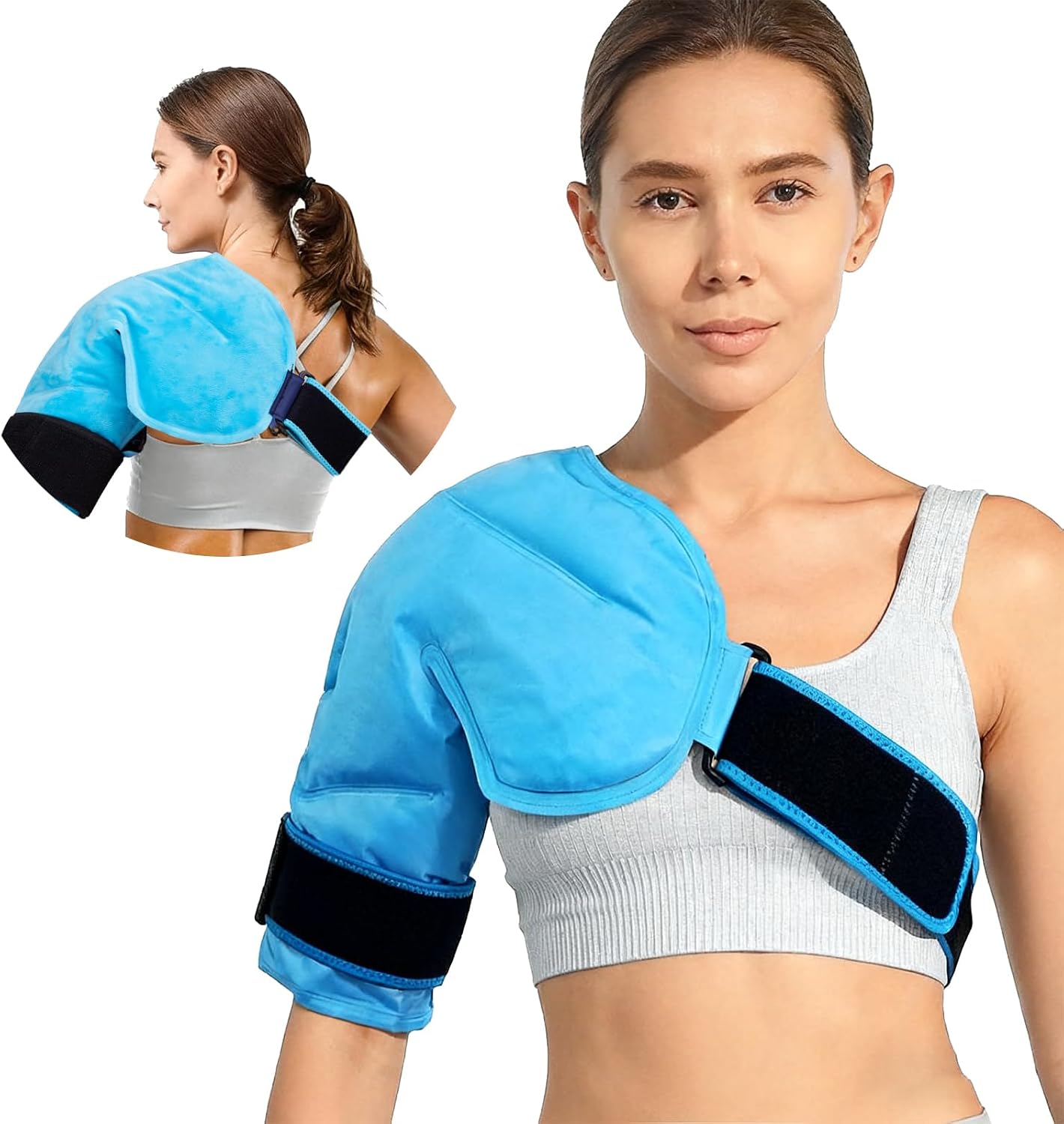 Neck and Shoulder Ice Pack for Pain Relief, Extra-Large Reusable Hot & Cold Gel Wrap, Therapy for Rotator Cuff, Muscle Spasms, Swelling, Surgery Recovery – Long-Lasting Cold Compress