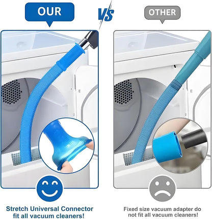Universal Dryer Vent Cleaner Kit Compatible with All Vacuum Cleaner Include Vacuum Hose Attachment Accessories Brush Lint Brush,Dryer Vent Vacuum Hose (Dark Blue)