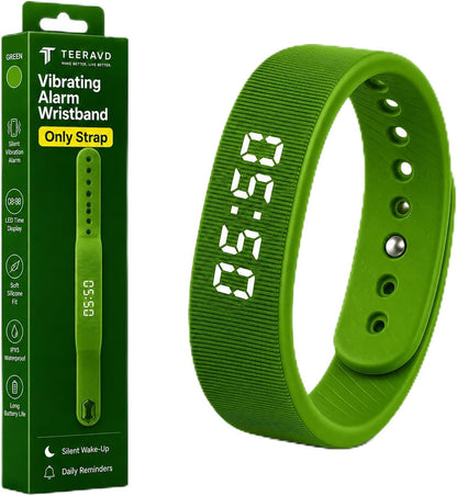 Vibrating Alarm Wristband Clock for Heavy Sleepers Wake Band Wrist Watch Silent Vibration Bracelet Loud Adults Strike Deaf People Despertar with that Won't Partner Extremely Deep