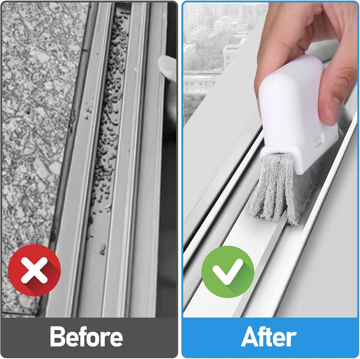 Palksky Window Track Cleaner Set, Window Groove Cleaning Brush Tools, 7PCS