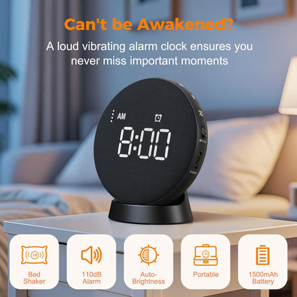 Gianna Loud Alarm Clock with Bed Shaker for Deep Sleepers and Everyday Use