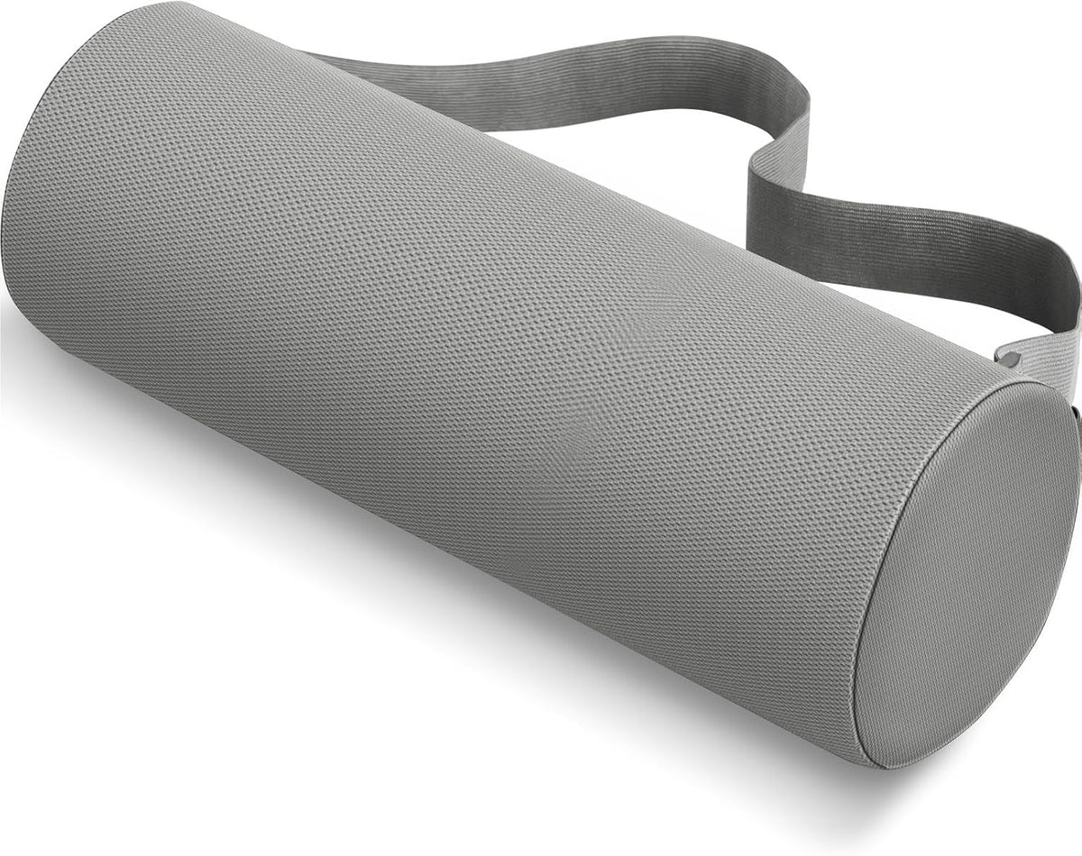 CushZone Lumbar Roll Support Pillow, Memory Foam Back Cushion, Black
