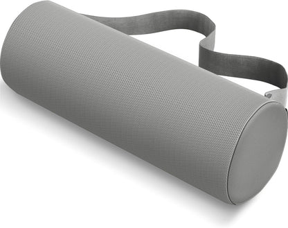 CushZone Lumbar Roll Support Pillow, Memory Foam Back Cushion, Black