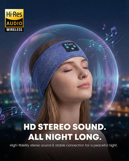 Sleep Headphones Bluetooth 5.4 Headband, Wireless Sleep Headphones with Ultra-Thin HD Stereo Speakers for Side Sleepers, Sweatproof Sports Headband for Workout Yoga Running Cool Gadget Unique Gifts
