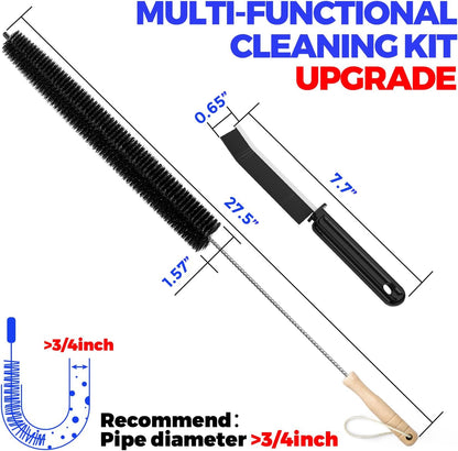 Holikme Dryer Vent Cleaner Kit, 2 Pcs Replacement Lint Brush for Vent Trap | Dryer Vent Cleaning Kit with Crevice Tool - Deep Lint Brush for Dryer Trap & Filter, Flexible Nylon Bristles