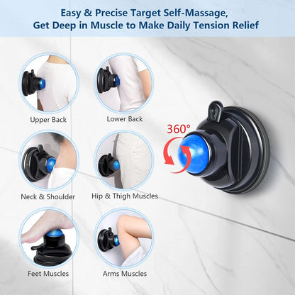 Massage Roller Ball, Neck Massager for Pain Relief, Deep Tissue Massage Tool, Sore Muscle Relief, Lymphatic Drainage, Tummy Tuck Post Surgery Supplies (Blue)