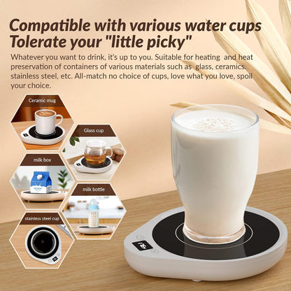 Mug Warmer, Upgrade Coffee Warmer & Cup Warmer for Desk with 3 Temperature Settings, More Hot Coffee Mug Warmer with Timer, 4H Auto Shut Off for Keep Best Flavor for Cocoa, Tea, Water, Milk, White