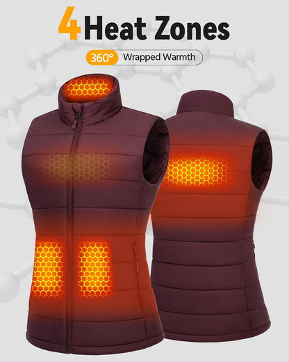 Wulcea Graphene Heated Vest For Women 7.4V Fast Charge Large Capacity Battery
