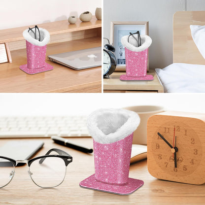 FINTIE Plush Lined Eyeglasses Holder, Glasses Stand Case For Nightstand | Soft Plush Lining, Bedside Eyeglasses Holder, Office Desktop Organizer, Small Item Storage, Anti-Scratch - Colors A