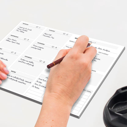 Weekly Planner Desktop List Note Pad To Do List with Magnet Mountings for Fridge Locker (90 Sheets 9" x 6")