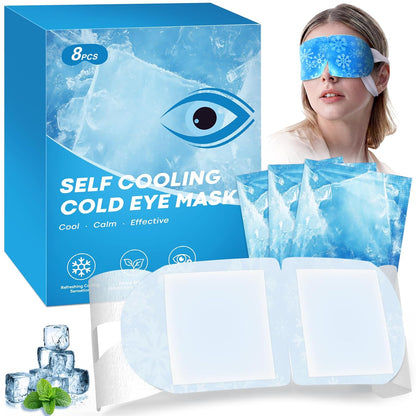 Gel Self Cooling Eye Mask, Instantly Cooling Eye Masks, 8 Pcs Travel Size