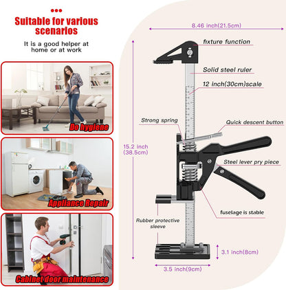 RENYINDA Labor-Saving Arm Jack Multifunctional Construction Jacks, Furniture Jacks，Lift Height 10 inches 300lb Load-Bearing for Installing Windows and Doors, Lifting Furniture, Woodworking Tools