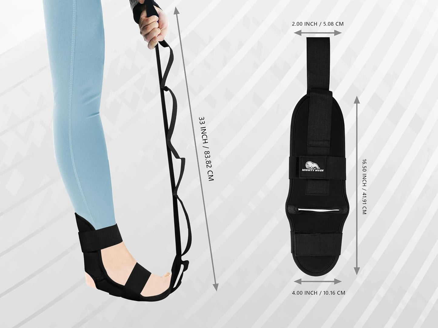 Foot and calf stretcher for planter fasciitis, Heel Spurs, Foot Drop, Achilles Tendinitis, Hamstring Strains, and Calf Muscle Stretching